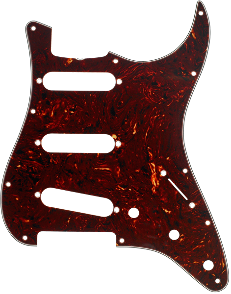 Fender Pickguard, Stratocaster® S/S/S,  (with Truss Rod Notch), 11-Hole Vintage Mount, Tortoise Shell, 4-Ply
