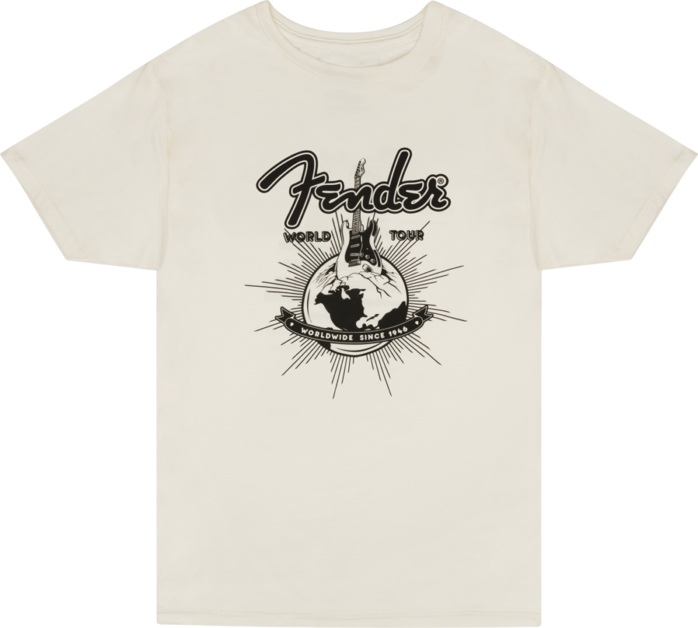 Fender Fender® World Tour T-Shirt, Vintage White, M