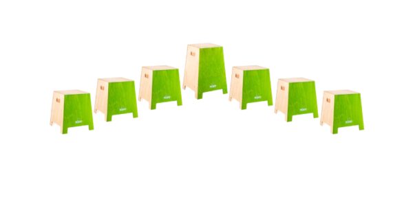 Nino Percussion NINOSET990GR Classroom Stackable Cajon Small, 7 Pcs.