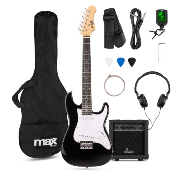 MAX GigKit El Gitarpakke Junior "Strat", Sort