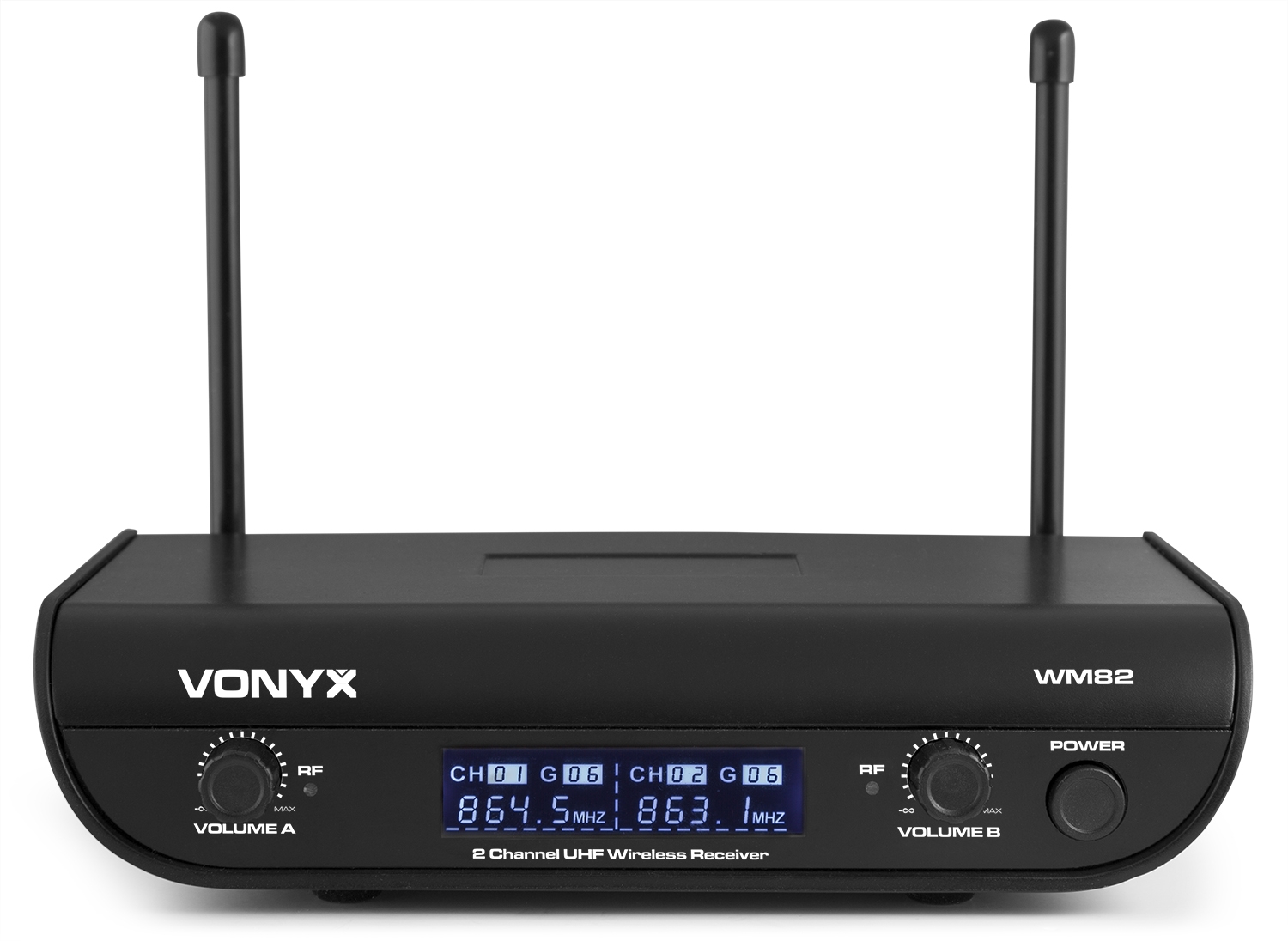 Vonyx WM82C 2-kanals Trådløst Sett m/Håndholdt og Hodebøyle/Mygg - Bilde 2