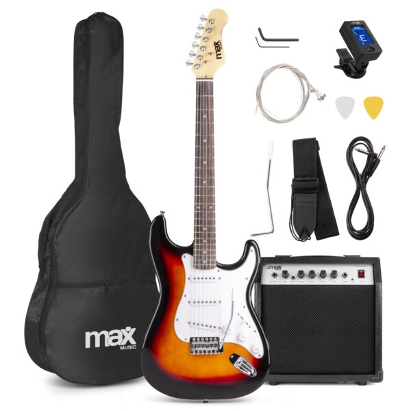 MAX GigKit El Gitarpakke, "Strat", Sunburst