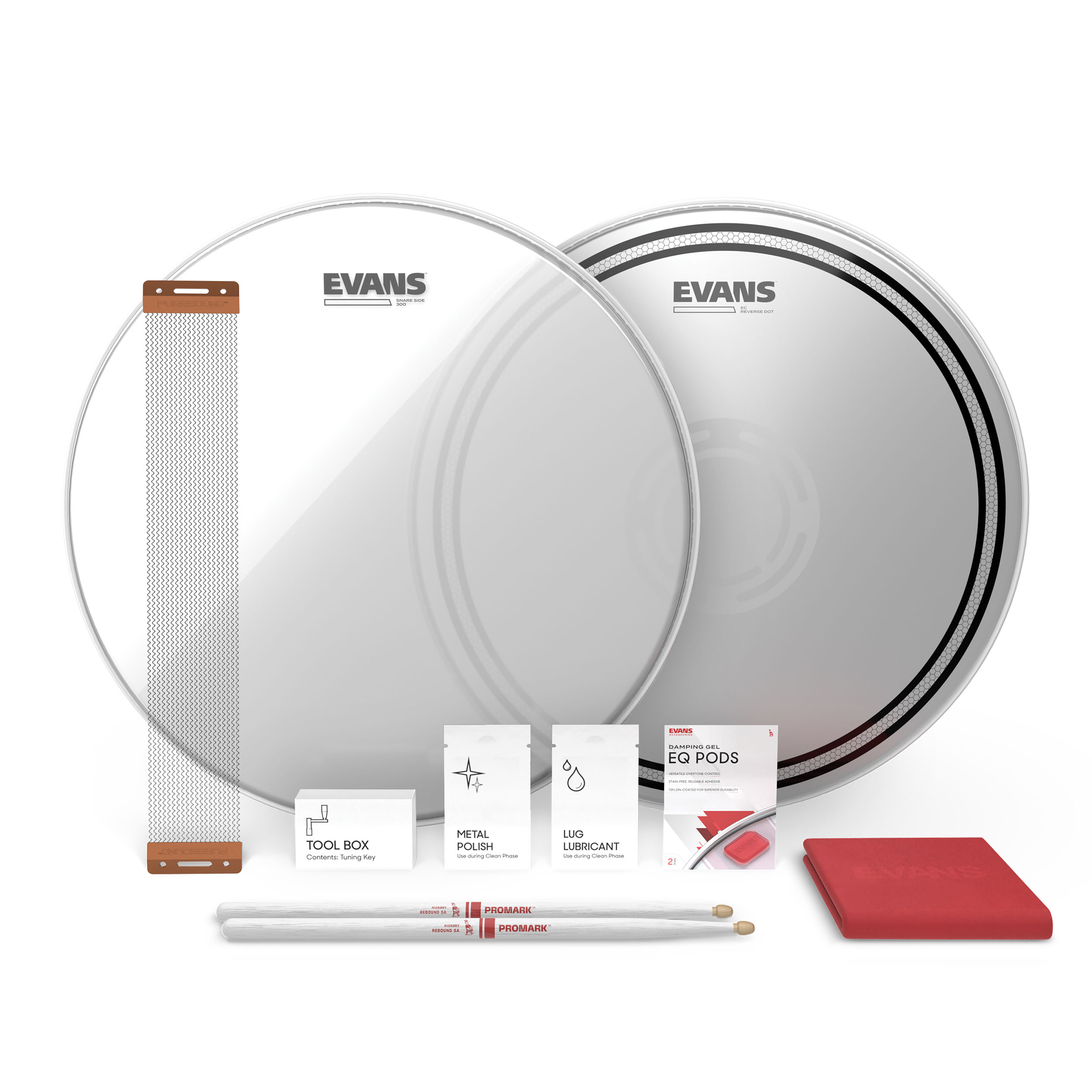 EVANS ESTUK-14ECSRD-1 EC Reverse Dot 14'' Snare Tune-Up Kit 1